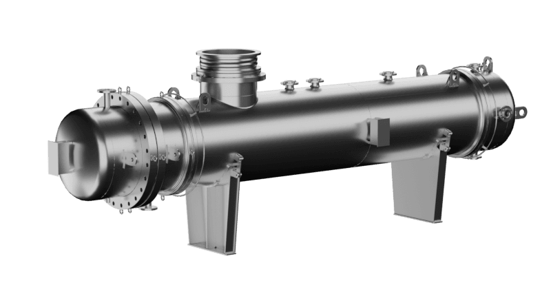 Horizontal Tantalum Bayonet Heater with Glass-lined Estrella Column and Coat — + Glass-lined Estrella column DN800